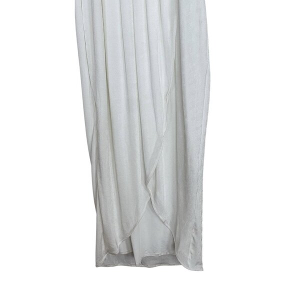 Bebe Dress Womens Size Large L Off‎ White V Neck Sleeveless Pleated Stretch - Picture 3 of 8